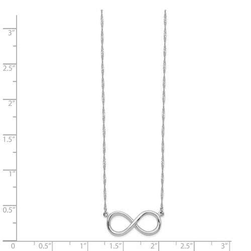 14K White Gold 16.75" Infinity Necklace- Sparkle & Jade-SparkleAndJade.com SF2652-16.75