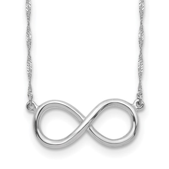 14K White Gold 16.75" Infinity Necklace- Sparkle & Jade-SparkleAndJade.com SF2652-16.75