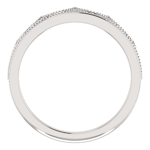 14K White Gold 1/8 CTW Diamond Crown Ring- Sparkle & Jade-SparkleAndJade.com 
