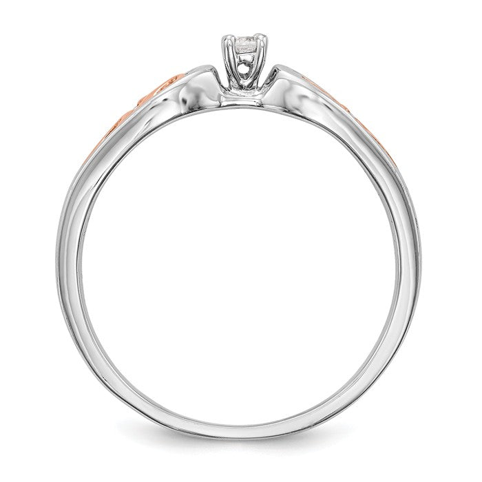 14K White Gold And Rose Gold Filigree Diamond Promise / Engagement Ring- Sparkle & Jade-SparkleAndJade.com RM3139E-005-RWAA