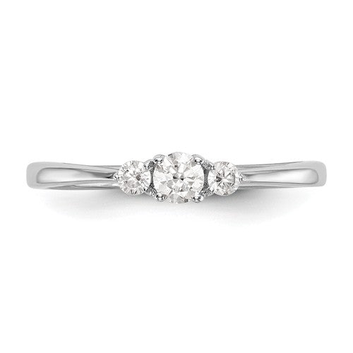 14K White Gold Complete Diamond 3-Stone Promise / Engagement Ring- Sparkle & Jade-SparkleAndJade.com RM3137E-025-WAA