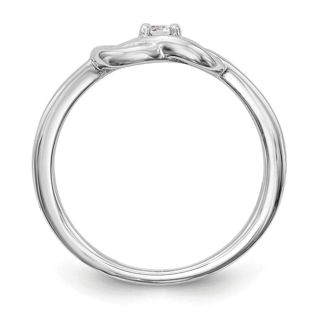 14K White Gold Complete Diamond Promise / Engagement Infinity Love Knot ...