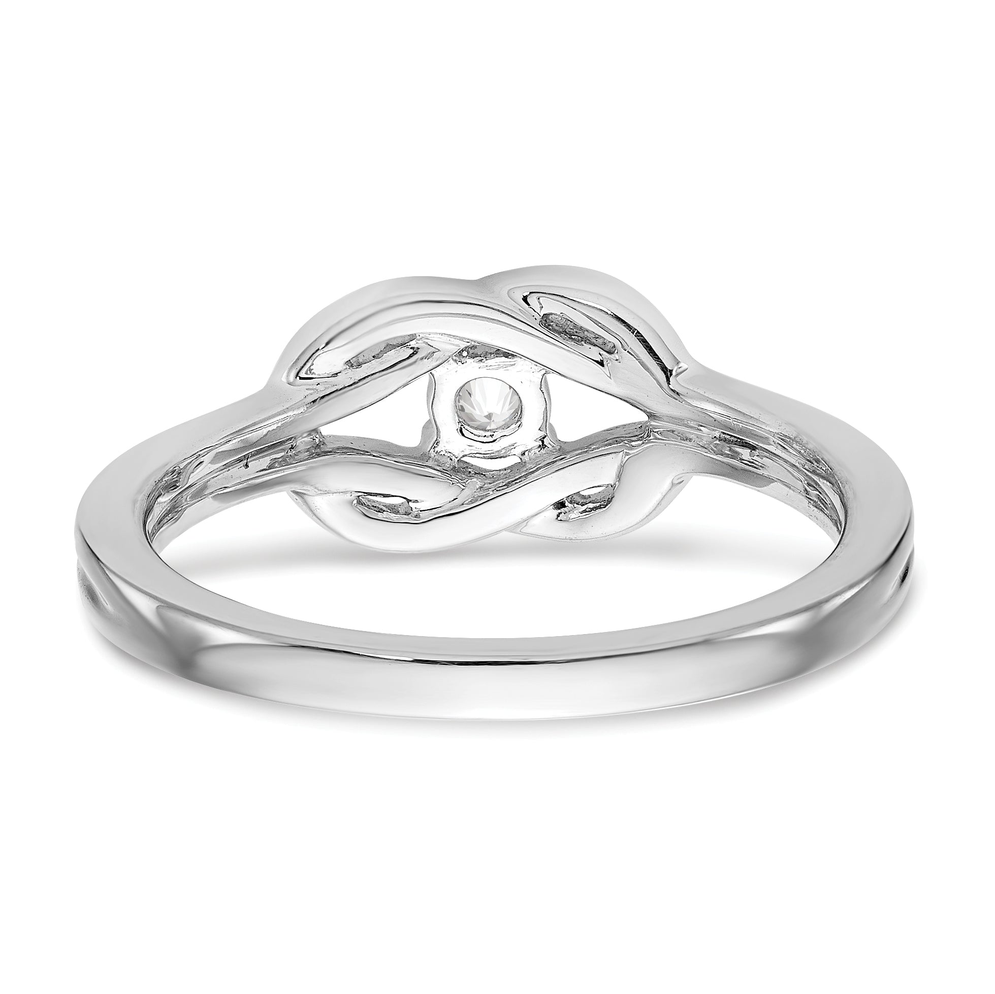 14K White Gold Complete Diamond Promise / Engagement Infinity Love Knot ...