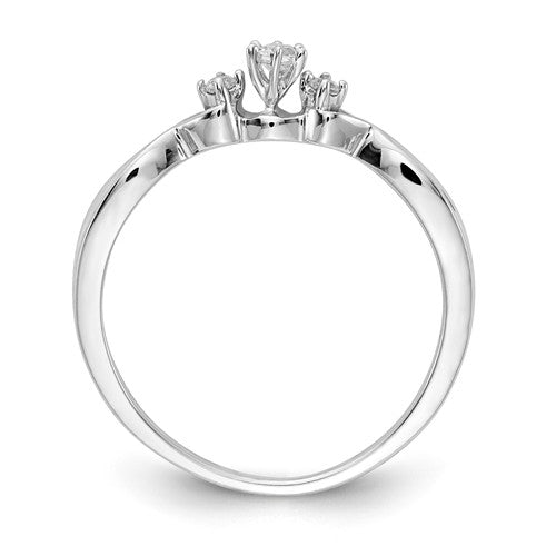 14K White Gold Diamond 3-Stone Ring- Sparkle & Jade-SparkleAndJade.com Y13118AA RM5649-010-WA