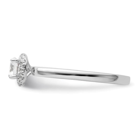 14K White Gold Lab Grown Diamond Two Promises Halo Complete Engagement Ring- Sparkle & Jade-SparkleAndJade.com RM9208E-033-CWLG