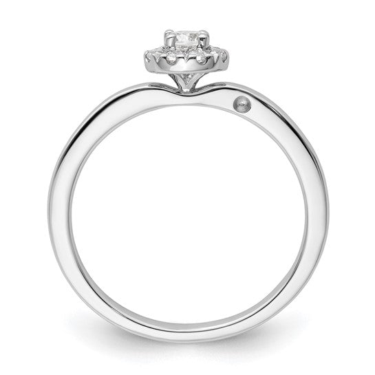14K White Gold Lab Grown Diamond Two Promises Halo Complete Engagement Ring- Sparkle & Jade-SparkleAndJade.com RM9218E-015-CWLG