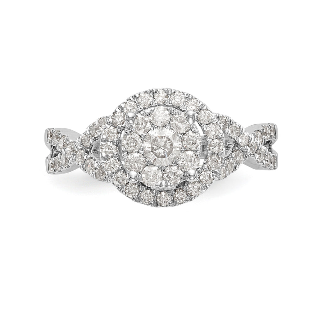 14K White Gold Multi-Center Diamond Engagement Ring