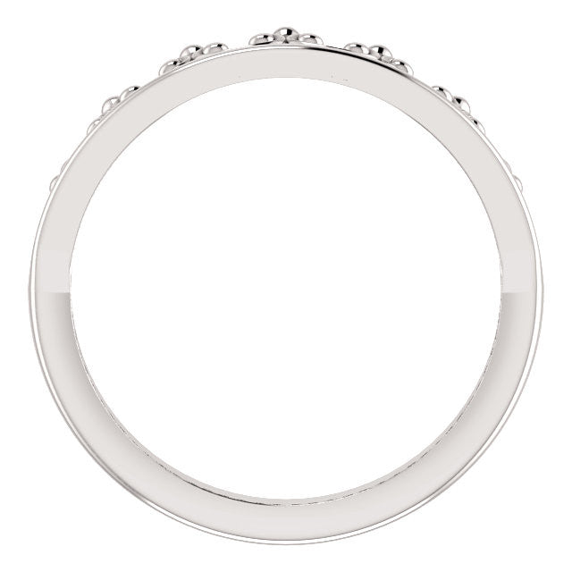 14K White Gold Stackable Crown Ring- Sparkle & Jade-SparkleAndJade.com 