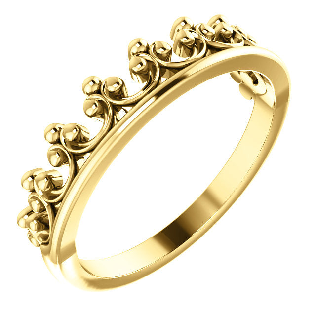 14K White Gold Stackable Crown Ring- Sparkle & Jade-SparkleAndJade.com 51789:102:P