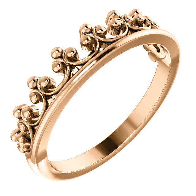 14K White Gold Stackable Crown Ring- Sparkle & Jade-SparkleAndJade.com 51789:103:P