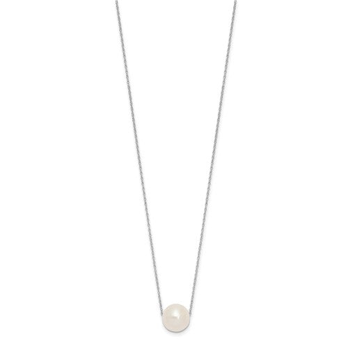 14K White Gold White 10-11mm Freshwater Cultured Pearl Necklace- Sparkle & Jade-SparkleAndJade.com XF770W-17