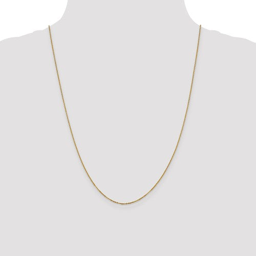 14K Yellow Gold 1.1mm Flat Cable Chain - Various Sizes- Sparkle & Jade-SparkleAndJade.com 1501-24