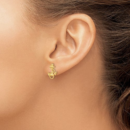 14K Anchor Studs buy Earrings. 14K Yellow Solid Gold. Butterfly 14K Yellow Gold Clasps.