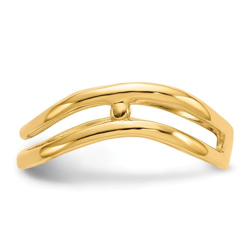 14K Yellow Gold Double Wave Curved Thumb Ring- Sparkle & Jade-SparkleAndJade.com K5789