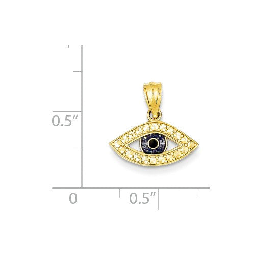 14K Yellow Gold Enameled Eye Pendant- Sparkle & Jade-SparkleAndJade.com YC898
