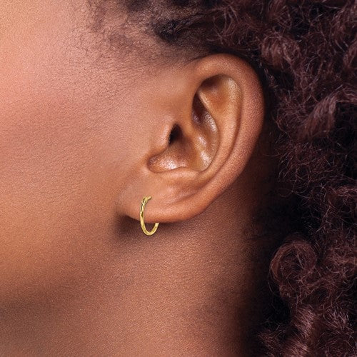14K Yellow Gold Madi K Polished Twisted Hinged Hoop Earrings- Sparkle & Jade-SparkleAndJade.com GK1162