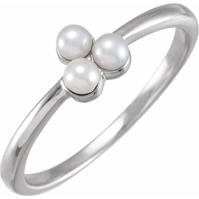 14K Yellow or White Gold Cultured Freshwater Pearl Cluster Ring- Sparkle & Jade-SparkleAndJade.com 688830:601:P