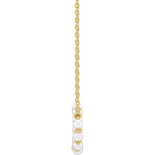 14K Yellow or White Gold Cultured White Freshwater Pearl Circle 18" Necklace- Sparkle & Jade-SparkleAndJade.com 