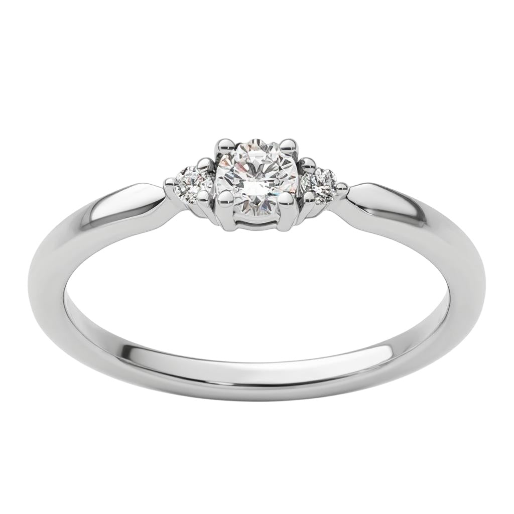 14K White Gold Diamond Complete Promise / Engagement Ring- Sparkle & Jade-SparkleAndJade.com 