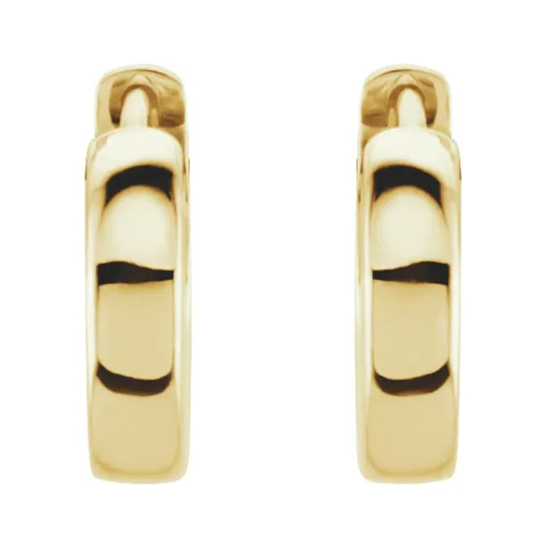 14k Gold 11.5 mm Hinged Huggie Hoop Earrings- Sparkle & Jade-SparkleAndJade.com 