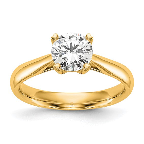 14k Gold 1/2 CT Round VS/SI, D E F Certified Lab Grown Diamond Solitaire Engagement Ring- Sparkle & Jade-SparkleAndJade.com RM1930E-050C-YLD