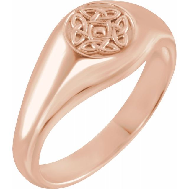 14k Gold 13.5 mm Celtic-Inspired Ring- Sparkle & Jade-SparkleAndJade.com 9867:101:P