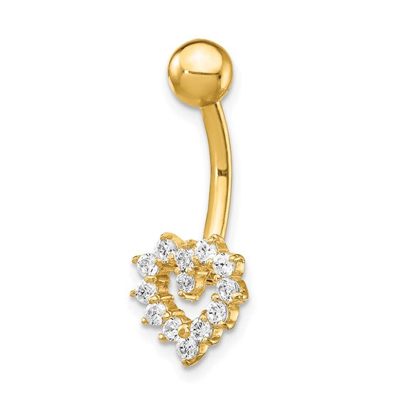 14k belly ring with CZ on sale