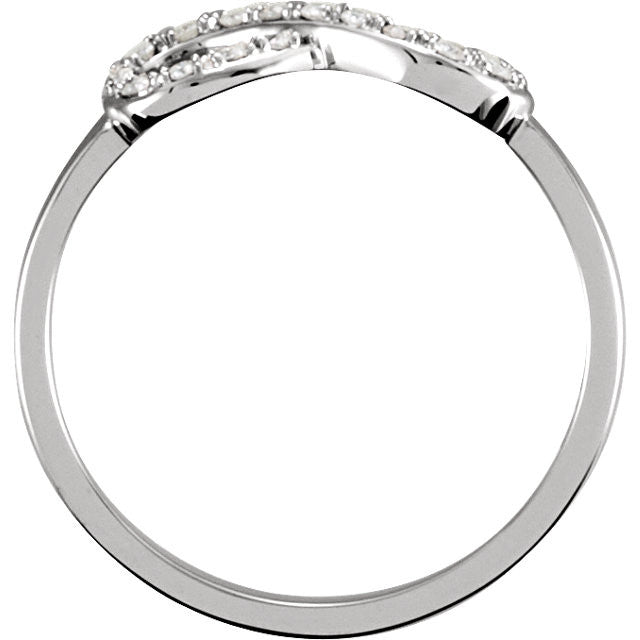 14k Gold 1/8 CTW Diamond Infinity Ring - White, Yellow or Rose- Sparkle & Jade-SparkleAndJade.com 