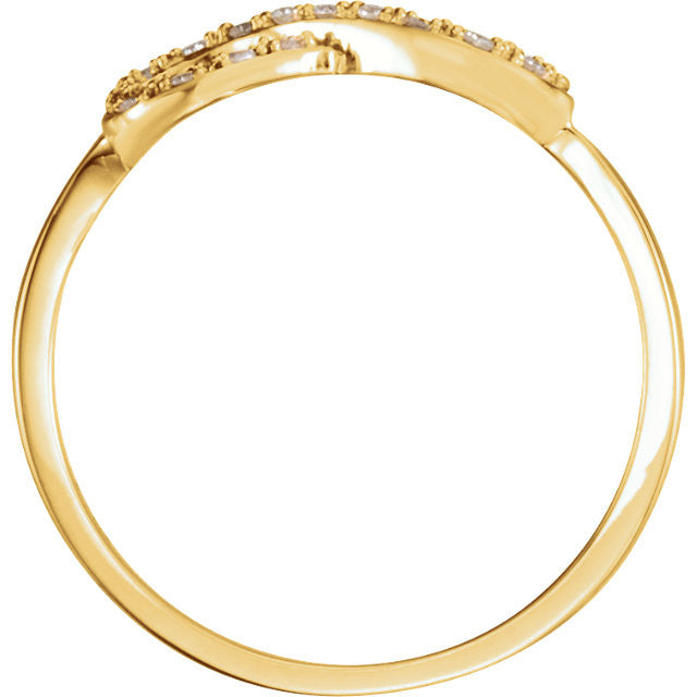 14k Gold 1/8 CTW Diamond Infinity Ring - White, Yellow or Rose- Sparkle & Jade-SparkleAndJade.com 