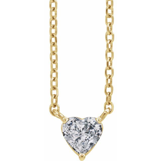 14k Gold 4mm Gemstone Heart 16-18" Necklaces- Sparkle & Jade-SparkleAndJade.com 88055:153:P