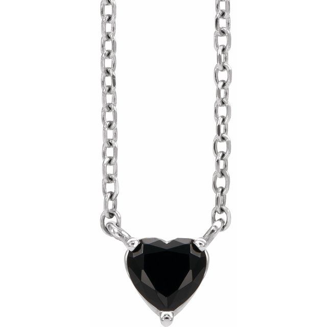 14k Gold 4mm Gemstone Heart 16-18" Necklaces- Sparkle & Jade-SparkleAndJade.com 88055:160:P