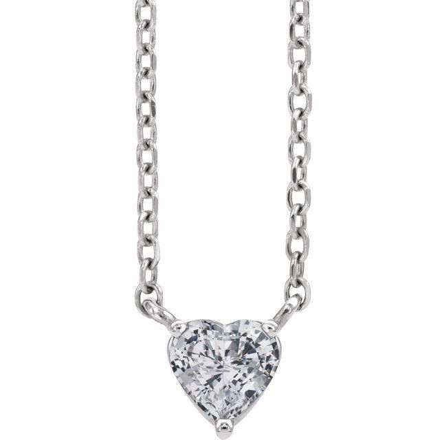 14k Gold 4mm Gemstone Heart 16-18" Necklaces- Sparkle & Jade-SparkleAndJade.com 88055:162:P