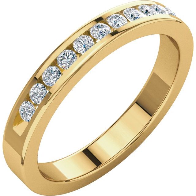 14k Gold Channel Set Genuine Gemstone Wedding Anniversary Band- Sparkle & Jade-SparkleAndJade.com 62855:277680:P