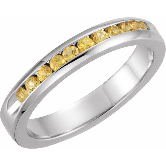 14k Gold Channel Set Genuine Gemstone Wedding Anniversary Band- Sparkle & Jade-SparkleAndJade.com 62855:60003:P
