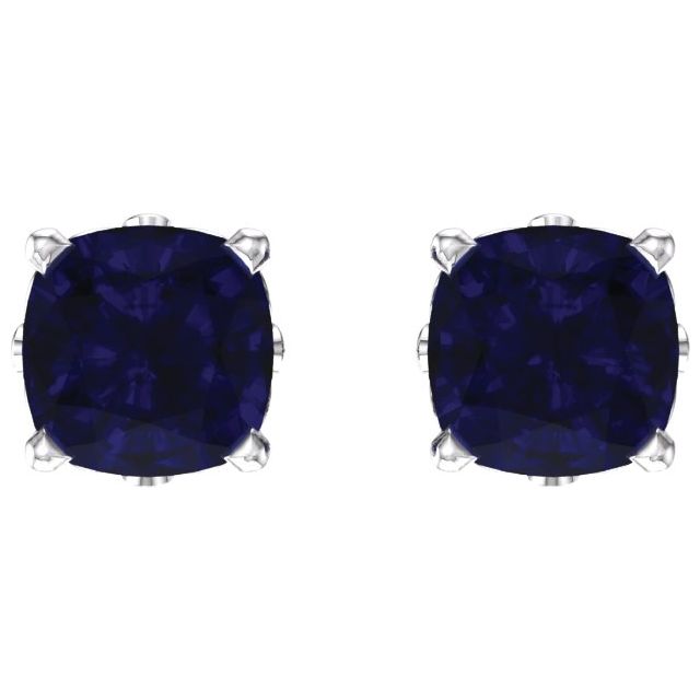 14k Gold Cushion Cut 4mm Genuine Gemstone Earrings- Sparkle & Jade-SparkleAndJade.com 