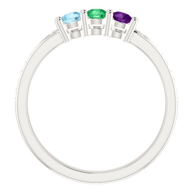 14k Gold Diamond Accented Mother's Family Birthstone Ring- Sparkle & Jade-SparkleAndJade.com 