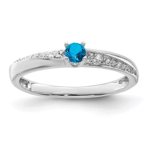 14k Gold Diamond Accented Mother's Family Birthstone Ring- Sparkle & Jade-SparkleAndJade.com XMRW36/1