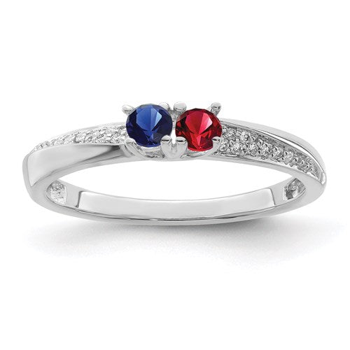 14k Gold Diamond Accented Mother's Family Birthstone Ring- Sparkle & Jade-SparkleAndJade.com XMRW36/2