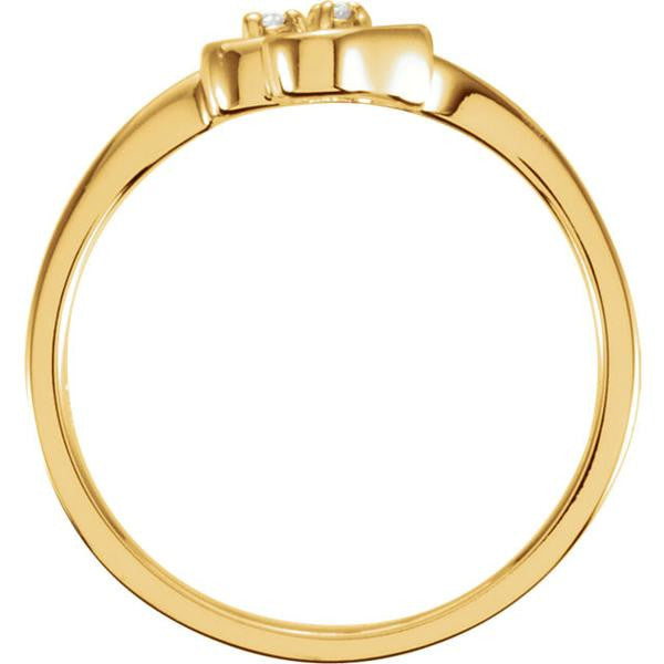 14k Gold Diamond Double 2-Stone Heart Promise Ring - White, Rose or Yellow- Sparkle & Jade-SparkleAndJade.com 