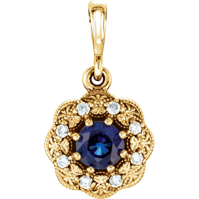 14k Gold Gemstone & .06 CTW Diamond Pendant- Sparkle & Jade-SparkleAndJade.com 86244:6002:P