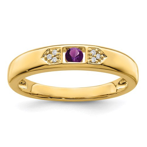 14k Gold Genuine Diamond Channel Set Mother's Family Birthstone Ring- Sparkle & Jade-SparkleAndJade.com 