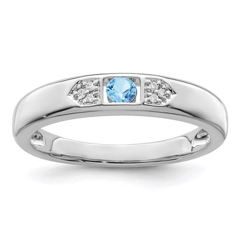 14k Gold Genuine Diamond Channel Set Mother's Family Birthstone Ring- Sparkle & Jade-SparkleAndJade.com XMRW48/1