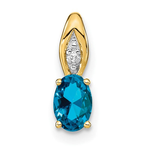 14k Gold Genuine Oval Gemstone & Diamond Pendants- Sparkle & Jade-SparkleAndJade.com XBS331