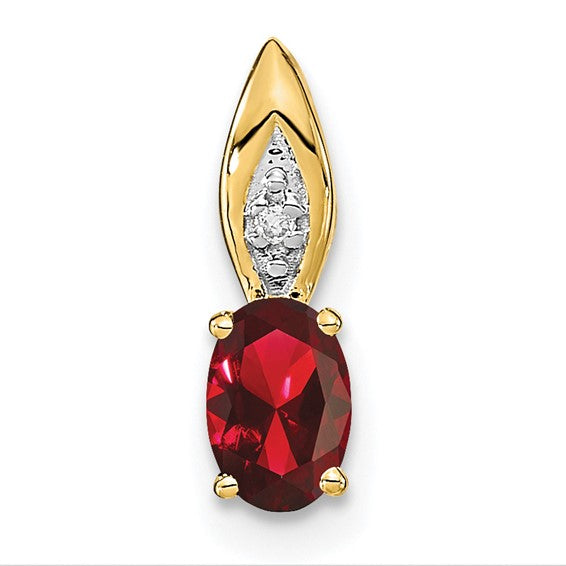 14k Gold Genuine Oval Gemstone & Diamond Pendants- Sparkle & Jade-SparkleAndJade.com XBS588