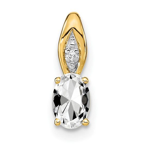 14k Gold Genuine Oval Gemstone & Diamond Pendants- Sparkle & Jade-SparkleAndJade.com XBS591