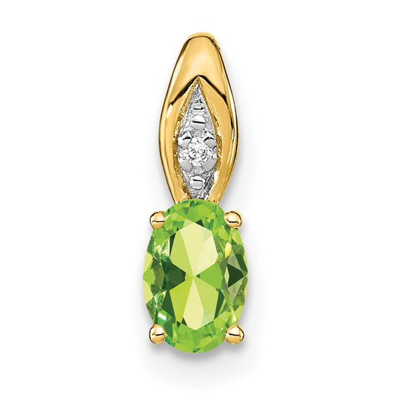14k Gold Genuine Oval Gemstone & Diamond Pendants- Sparkle & Jade-SparkleAndJade.com XBS595