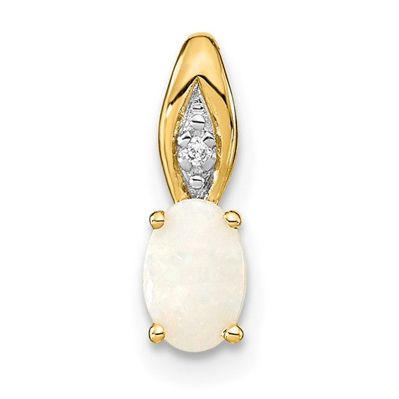 14k Gold Genuine Oval Gemstone & Diamond Pendants- Sparkle & Jade-SparkleAndJade.com XBS597