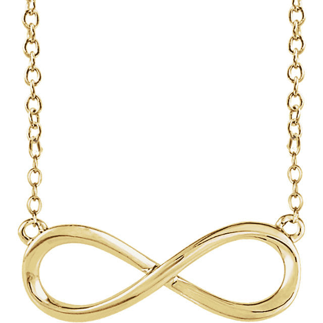 14k Gold Infinity 18" Necklace - White, Yellow or Rose- Sparkle & Jade-SparkleAndJade.com 85947:1000:P