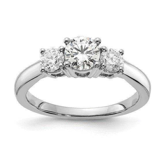 14k Gold Lab Grown Diamond VS/SI GH, 3-Stone 1 1/2 CTW Complete Engagement Ring- Sparkle & Jade-SparkleAndJade.com RM4229E-150-CWLG