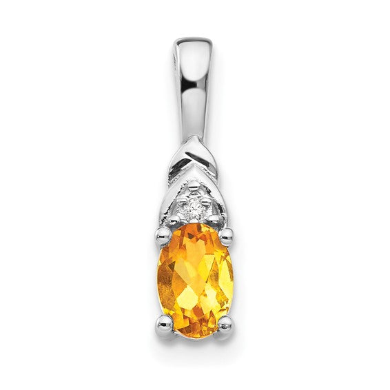 14k Gold Oval Gemstone and Diamond Pendants- Sparkle & Jade-SparkleAndJade.com XBS258